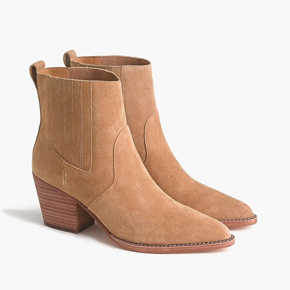 J Crew Western boots in tan suede size 8